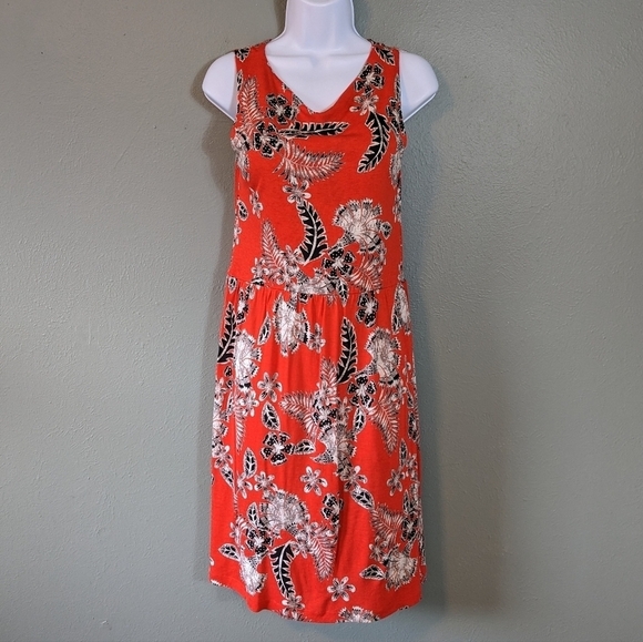 Joe Fresh Dresses & Skirts - Joe Fresh Red Floral Midi Dress Size M